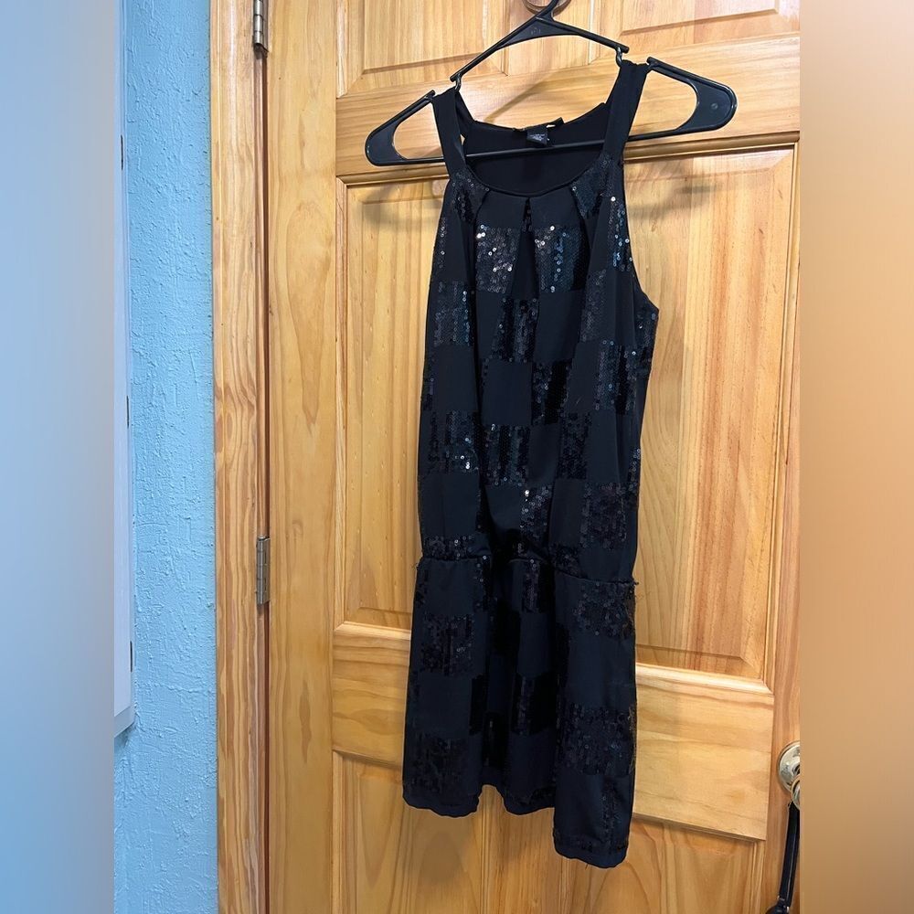 White House Black Market black sequin lined dress size XS